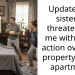 Update: my sister is threatening me with legal action over her property in my apartment