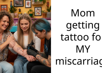 Mom getting tattoo for MY miscarriage
