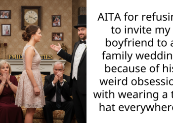 AITA for refusing to invite my boyfriend to a family wedding because of his weird obsession with wearing a top hat everywhere?