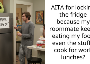 AITA for locking the fridge because my roommate keeps eating my food even the stuff I cook for work lunches?