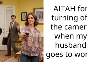 AITAH for turning off the camera when my husband goes to work?