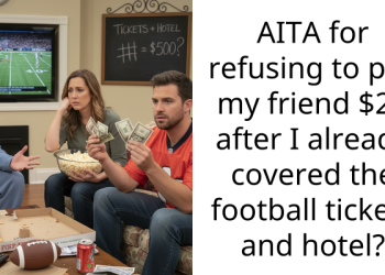 AITA for refusing to pay my friend $25 after I already covered the football tickets and hotel?