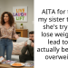 AITA for telling my sister the way she’s trying to lose weight will lead to her actually becoming overweight ?