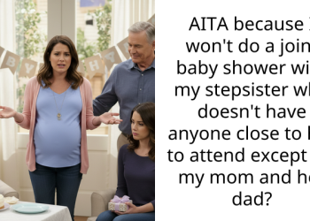AITA because I won’t do a joint baby shower with my stepsister who doesn’t have anyone close to her to attend except for my mom and her dad?