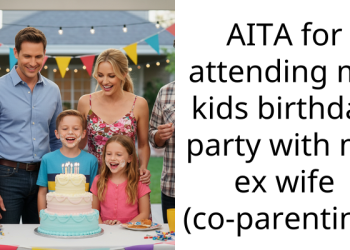 AITA for attending my kids birthday party with my ex wife (co-parenting)
