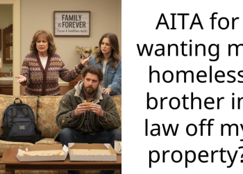 AITA for wanting my homeless brother in law off my property?