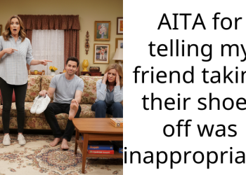 AITA for telling my friend taking their shoes off was inappropriate?
