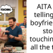 AITA for telling my boyfriend to stop touching me all the time?