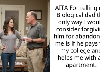 AITA For telling my Biological dad the only way I would consider forgiving him for abandoning me is if he pays for my college and helps me with an apartment.