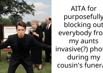 AITA for purposefully blocking out everybody from my aunts invasive(?) photos during my cousin’s funeral?