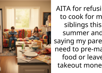 AITA for refusing to cook for my siblings this summer and saying my parents need to pre-make food or leave takeout money?