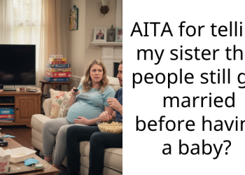 AITA for telling my sister that people still get married before having a baby?