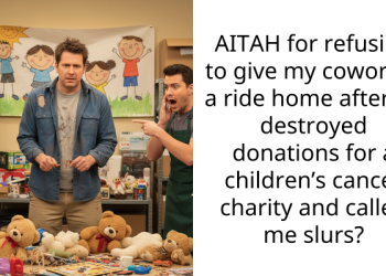 AITAH for refusing to give my coworker a ride home after he destroyed donations for a children’s cancer charity and called me slurs?