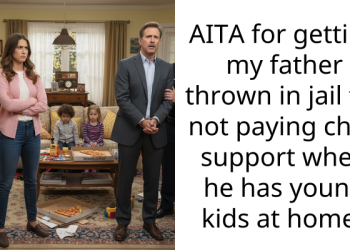 AITA for getting my father thrown in jail for not paying child support when he has young kids at home?