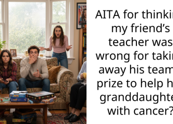 AITA for thinking my friend’s teacher was wrong for taking away his team’s prize to help her granddaughter with cancer?