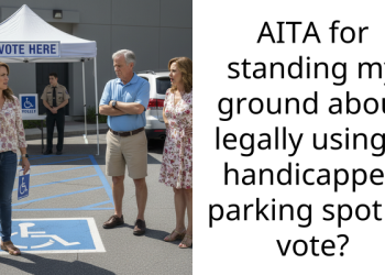AITA for standing my ground about legally using a handicapped parking spot to vote?