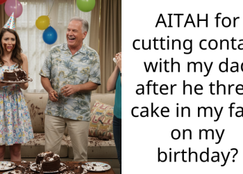 AITAH for cutting contact with my dad after he threw cake in my face on my birthday?