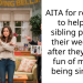 AITA for refusing to help my sibling pay for their wedding after they made fun of me for being single??