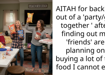 AITAH for backing out of a ‘party/get together ‘ after finding out my ‘friends’ are planning on buying a lot of the food I cannot eat?