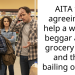 AITA for agreeing to help a woman beggar at the grocery store and then bailing on her?