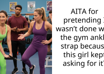 AITA for pretending I wasn’t done with the gym ankle strap because this girl kept asking for it?