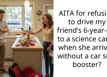 AITA for refusing to drive my friend’s 6-year-old to a science camp when she arrived without a car seat booster?