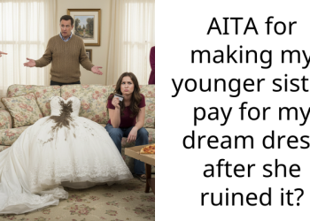 AITA for making my younger sister pay for my dream dress after she ruined it?