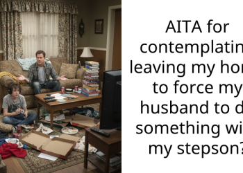 AITA for contemplating leaving my home to force my husband to do something with my stepson?
