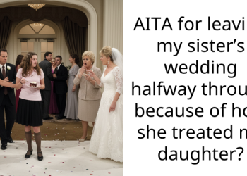 AITA for leaving my sister’s wedding halfway through because of how she treated my daughter?