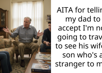 AITA for telling my dad to accept I’m not going to travel to see his wife’s son who’s a stranger to me?