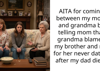 AITA for coming between my mom and grandma by telling mom that grandma blamed my brother and me for her never dating after my dad died?