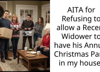 AITA for Refusing to allow a Recent Widower to have his Annual Christmas Party in my house?