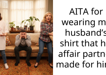 AITA for wearing my husband’s shirt that his affair partner made for him?