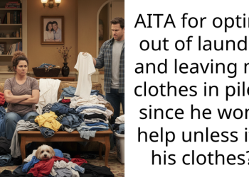 AITA for opting out of laundry and leaving my clothes in piles, since he won’t help unless it’s his clothes?