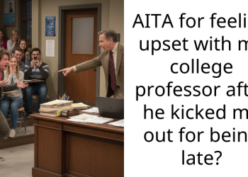 AITA for feeling upset with my college professor after he kicked me out for being late?