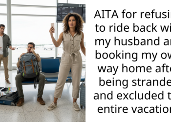 AITA for refusing to ride back with my husband and booking my own way home after being stranded and excluded the entire vacation?