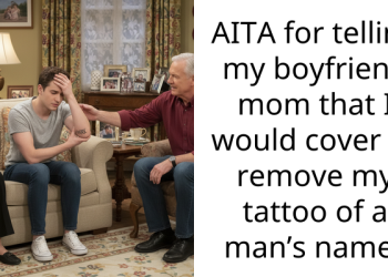 AITA for telling my boyfriend mom that I would cover or remove my tattoo of a man’s name?