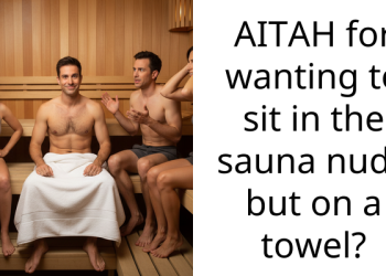 AITAH for wanting to sit in the sauna nude but on a towel?