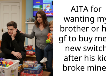 AITA for wanting my brother or his gf to buy me a new switch after his kid broke mine?