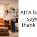 AITA for not saying thank you?
