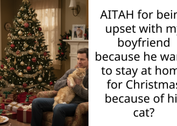 AITAH for being upset with my boyfriend because he wants to stay at home for Christmas because of his cat?
