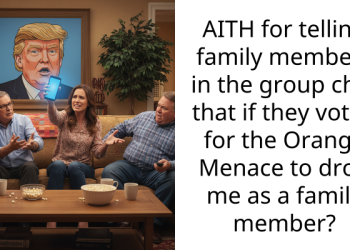 AITH for telling family members in the group chat that if they voted for the Orange Menace to drop me as a family member?