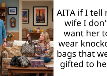 AITA if I tell my wife I don’t want her to wear knockoff bags that were gifted to her?