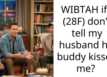 WIBTAH if I (28F) don’t tell my husband his buddy kissed me?