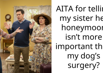 AITA for telling my sister her honeymoon isn’t more important than my dog’s surgery?