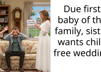 Due first baby of the family, sister wants child free wedding