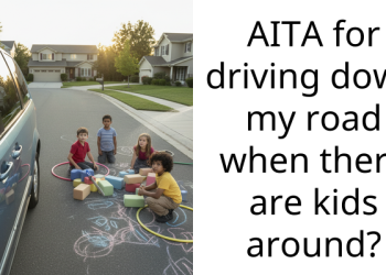AITA for driving down my road when there are kids around?