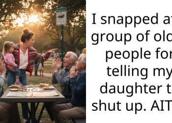 I snapped at a group of older people for telling my daughter to shut up. AITA?