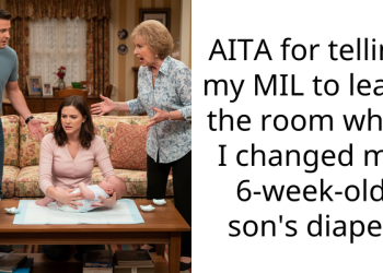 AITA for telling my MIL to leave the room while I changed my 6-week-old son’s diaper