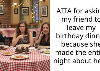 AITA for asking my friend to leave my birthday dinner because she made the entire night about her?